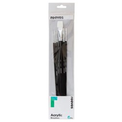 REEVES ACRYLIC BRUSHES Long Handle set of 6